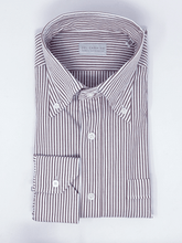 Carica l'immagine nel visualizzatore di Gallery, Camicia Bacchetta Mattone Seersucker Collo Button-down