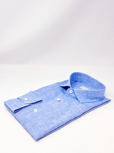 Carica l'immagine nel visualizzatore di Gallery, Camicia Azzurra lino collo Versilia
