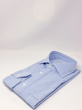 Carica l'immagine nel visualizzatore di Gallery, Camicia Bacchetta Azzurra Seersucker Collo Francese