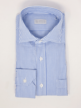 Carica l'immagine nel visualizzatore di Gallery, Camicia Bacchetta Azzurra Seersucker Collo Francese