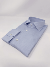 Carica l'immagine nel visualizzatore di Gallery, Camicia Righina Blu Collo Francese