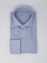 Carica l'immagine nel visualizzatore di Gallery, Camicia Righina Blu Collo Francese