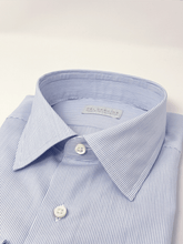 Carica l'immagine nel visualizzatore di Gallery, Camicia Righina Blu Collo Italiano