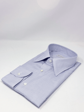 Carica l'immagine nel visualizzatore di Gallery, Camicia Quadretto Blu Cotone Collo San Vigilio