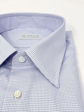 Carica l'immagine nel visualizzatore di Gallery, Camicia Quadretto Blu Cotone Collo San Vigilio