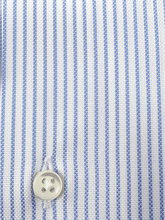 Carica l'immagine nel visualizzatore di Gallery, Camicia Gessato Azzurro Royal Oxford Collo Saint Tropez