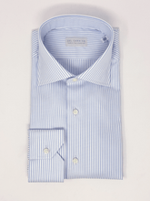 Carica l'immagine nel visualizzatore di Gallery, Camicia Gessato Azzurro Royal Oxford Collo Saint Tropez