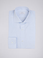 Carica l'immagine nel visualizzatore di Gallery, Camicia Uomo LDC01 Cotone Popeline Riga Azzurro