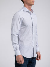 Carica l'immagine nel visualizzatore di Gallery, Camicia Uomo LDC01 Cotone Popeline Riga Blu
