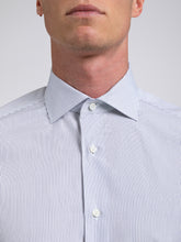 Carica l'immagine nel visualizzatore di Gallery, Camicia Uomo LDC01 Cotone Popeline Riga Blu