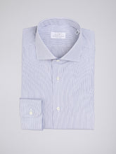 Carica l'immagine nel visualizzatore di Gallery, Camicia Uomo LDC01 Cotone Popeline Riga Blu