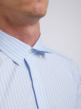 Carica l'immagine nel visualizzatore di Gallery, Camicia Uomo LDC03 Cotone Fil-à-fil Riga Azzurro