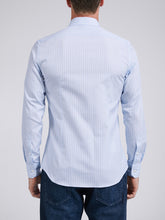 Carica l'immagine nel visualizzatore di Gallery, Camicia Uomo LDC03 Cotone Fil-à-fil Riga Azzurro