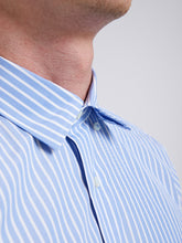 Carica l'immagine nel visualizzatore di Gallery, Camicia Uomo LDC03 Cotone Fil-à-fil Riga Blu