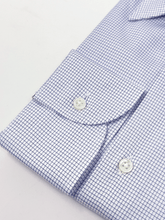 Carica l&#39;immagine nel visualizzatore di Gallery, Camicia Quadretto Blu Cotone Collo San Vigilio
