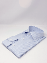 Carica l&#39;immagine nel visualizzatore di Gallery, Camicia Gessato Azzurro Royal Oxford Collo Saint Tropez
