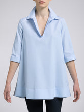 Carica l&#39;immagine nel visualizzatore di Gallery, Blusa Donna Elaine Cotone Fil-à-fil Azzurro
