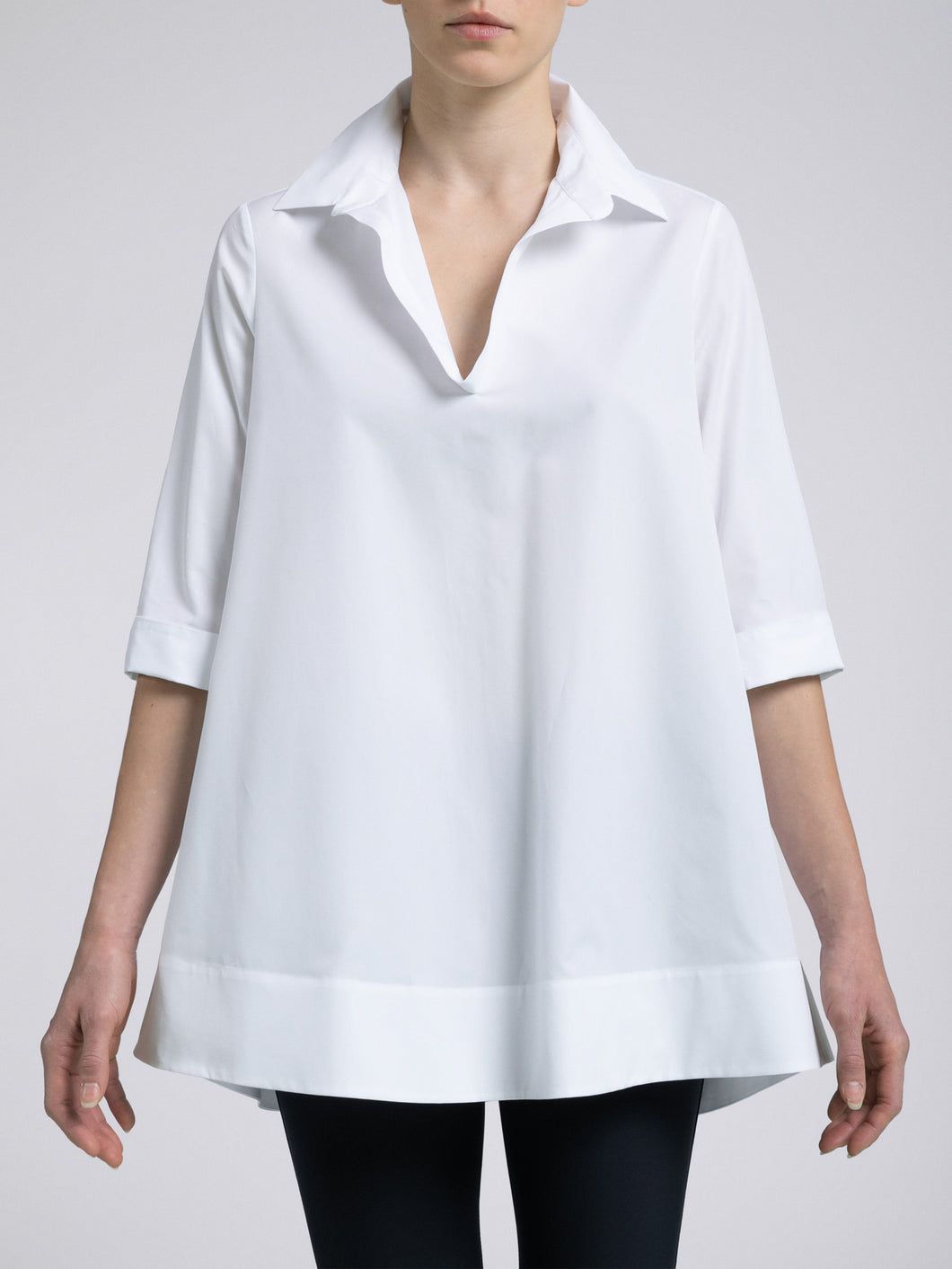 Blusa Donna Elaine Cotone Bianco