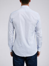 Carica l&#39;immagine nel visualizzatore di Gallery, Camicia Uomo LDC01 Cotone Popeline Riga Azzurro
