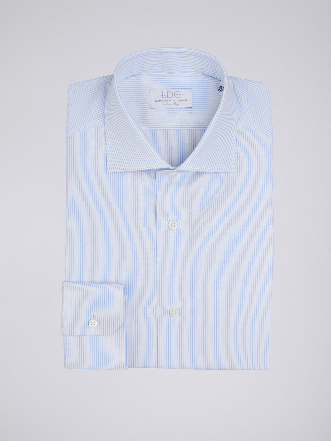 Camicia Uomo LDC01 Cotone Popeline Riga Azzurro